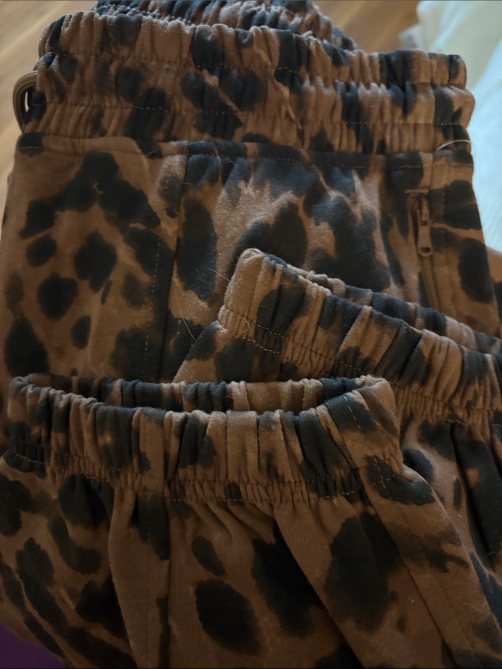 Women's Leopard Print Jogger Pants - Brown/Black